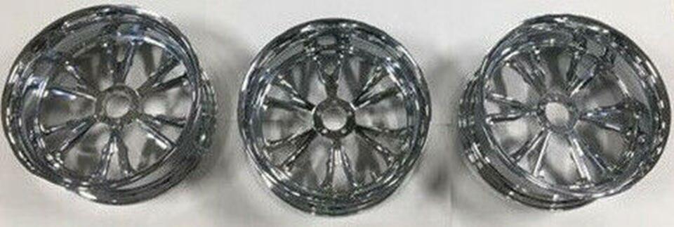 18" CHROME VANDETTA WHEELS,HUBS, ADAPTORS, TIRES SET OF 3 FOR 2008 CAN-AM SPYDER