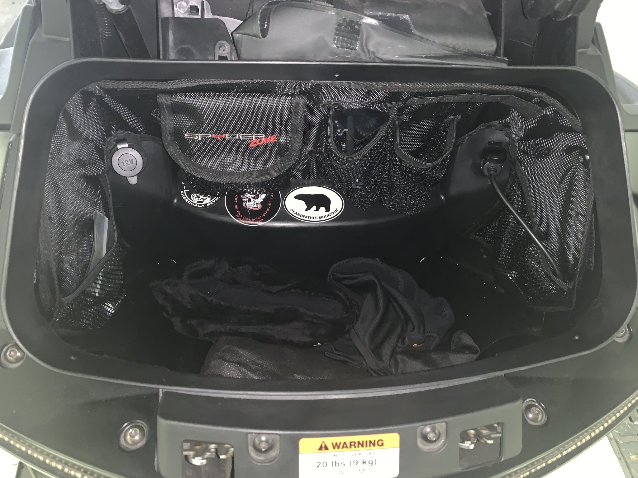 SpyderZone Rear Top Trunk Organizer for the Can-Am Spyder F3 Limited  (2017-2020)